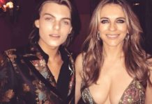 Елізабет Херлі в відвертій сукні привітала сина з днем народження.