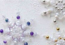 Казкові сніжинки з бісеру своїми руками. Майстер-клас